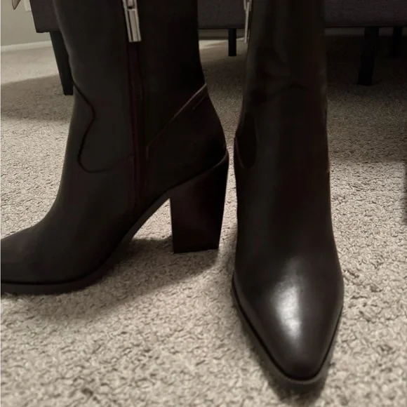Steve Madden Elene Brown Leather Women's Boots - Picture 5 of 6